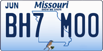 MO license plate BH7M0O