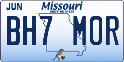 MO license plate BH7M0R