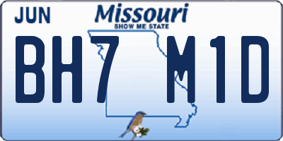 MO license plate BH7M1D