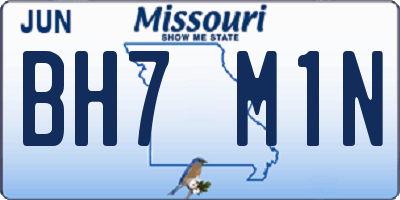 MO license plate BH7M1N