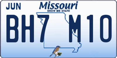 MO license plate BH7M1O