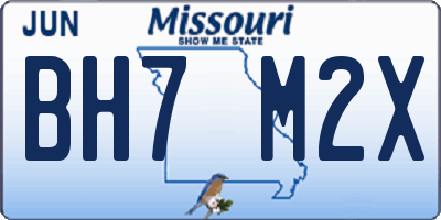 MO license plate BH7M2X