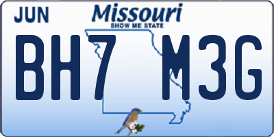 MO license plate BH7M3G