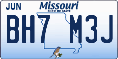 MO license plate BH7M3J