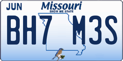 MO license plate BH7M3S