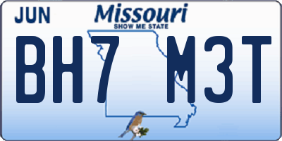 MO license plate BH7M3T