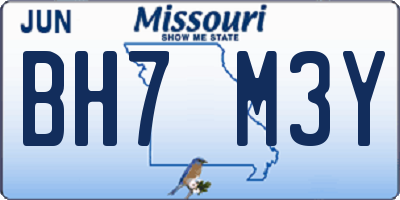 MO license plate BH7M3Y