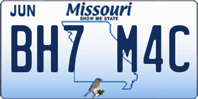 MO license plate BH7M4C