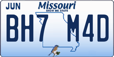 MO license plate BH7M4D