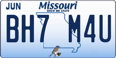 MO license plate BH7M4U