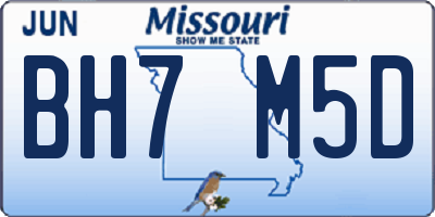 MO license plate BH7M5D