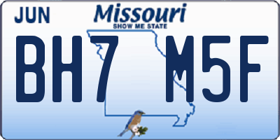 MO license plate BH7M5F