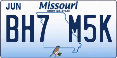 MO license plate BH7M5K