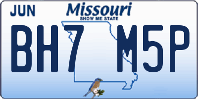 MO license plate BH7M5P