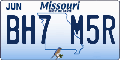 MO license plate BH7M5R