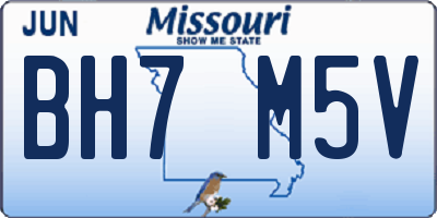 MO license plate BH7M5V
