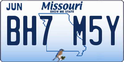 MO license plate BH7M5Y