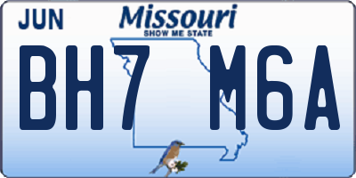 MO license plate BH7M6A
