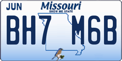 MO license plate BH7M6B