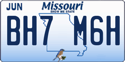 MO license plate BH7M6H