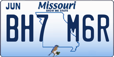 MO license plate BH7M6R