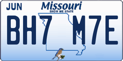 MO license plate BH7M7E
