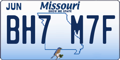 MO license plate BH7M7F
