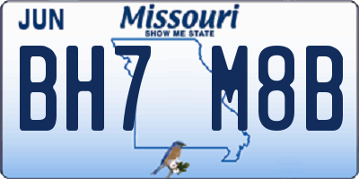 MO license plate BH7M8B