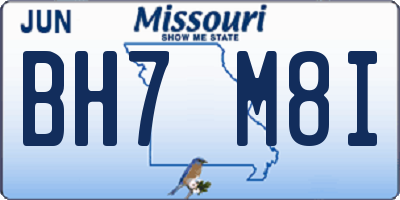 MO license plate BH7M8I