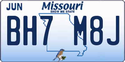 MO license plate BH7M8J