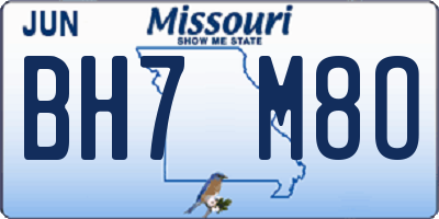 MO license plate BH7M8O