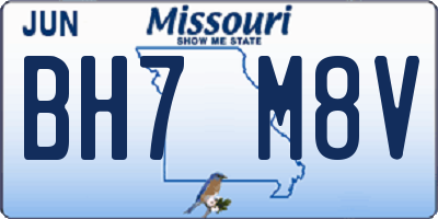 MO license plate BH7M8V