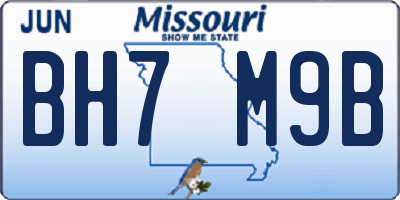 MO license plate BH7M9B