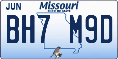MO license plate BH7M9D