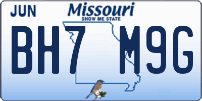 MO license plate BH7M9G