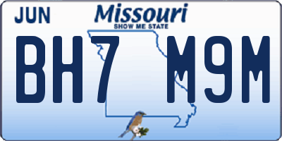 MO license plate BH7M9M