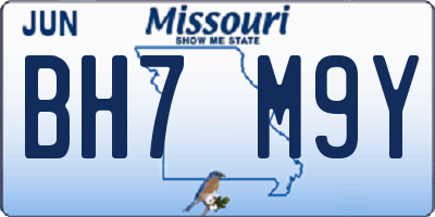MO license plate BH7M9Y