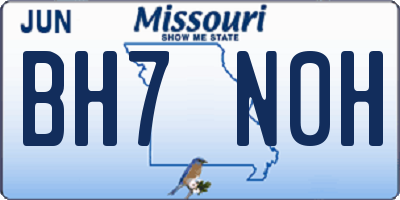MO license plate BH7N0H