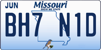 MO license plate BH7N1D