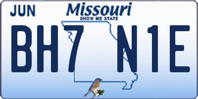 MO license plate BH7N1E