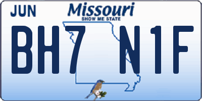 MO license plate BH7N1F