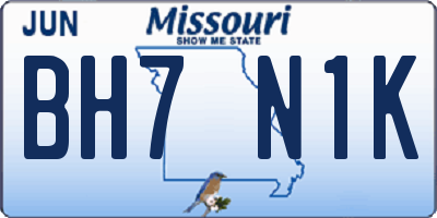 MO license plate BH7N1K