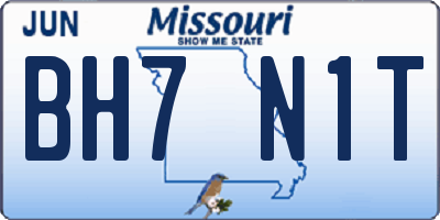 MO license plate BH7N1T