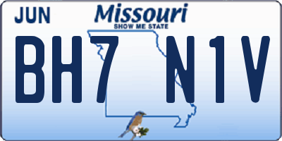 MO license plate BH7N1V