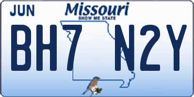 MO license plate BH7N2Y
