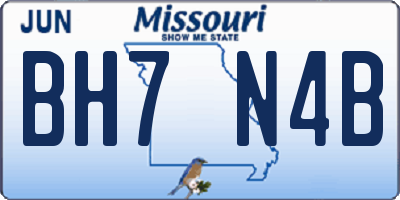 MO license plate BH7N4B