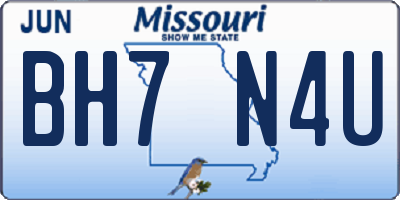 MO license plate BH7N4U