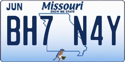 MO license plate BH7N4Y