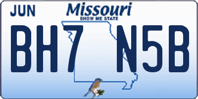 MO license plate BH7N5B