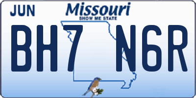 MO license plate BH7N6R